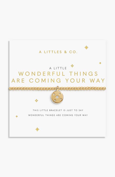 A Little 'Wonderful Things Are Coming Your Way' Bracelet In Gold-Tone Plating