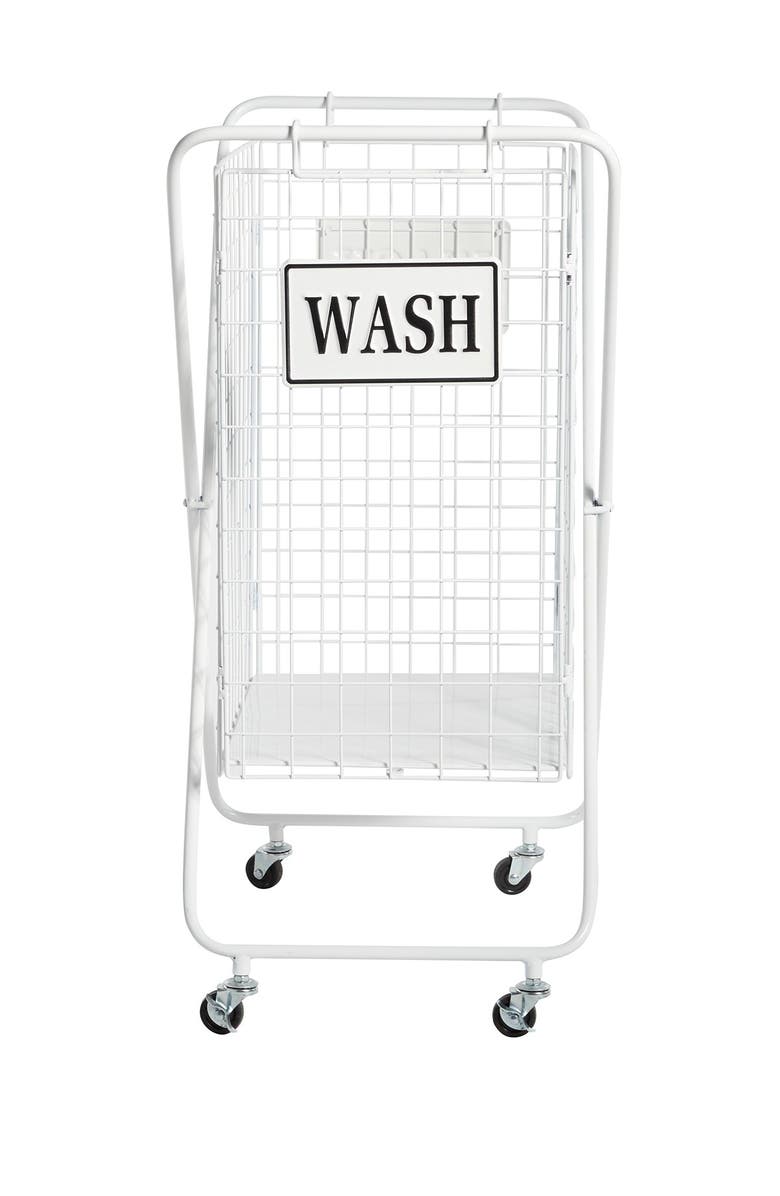 SONOMA SAGE HOME White Metal Farmhouse Storage Cart, Alternate, color, White