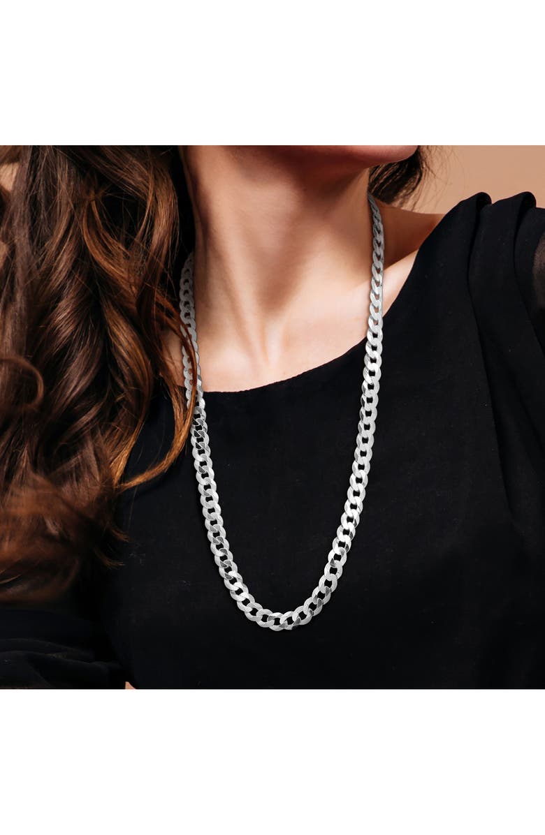 DELMAR Sterling Silver Bevel Curb Chain Necklace, Alternate, color,