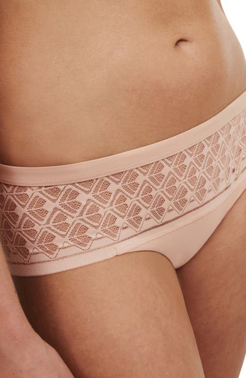 Chantelle Lingerie Ace Lace Trim Hipster Panties In Nude Blush