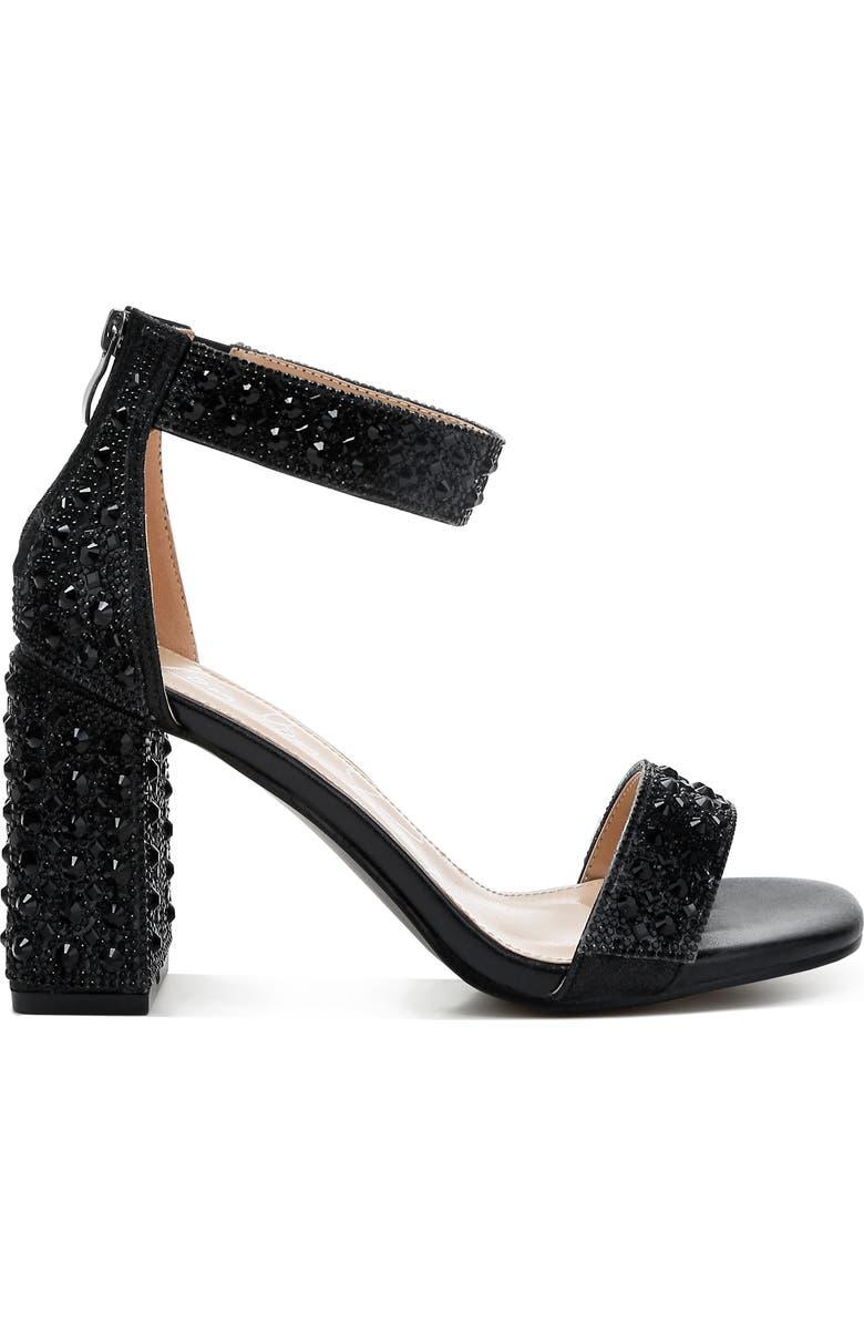 LONDON RAG Cady Embellished Sandal, Alternate, color, Black