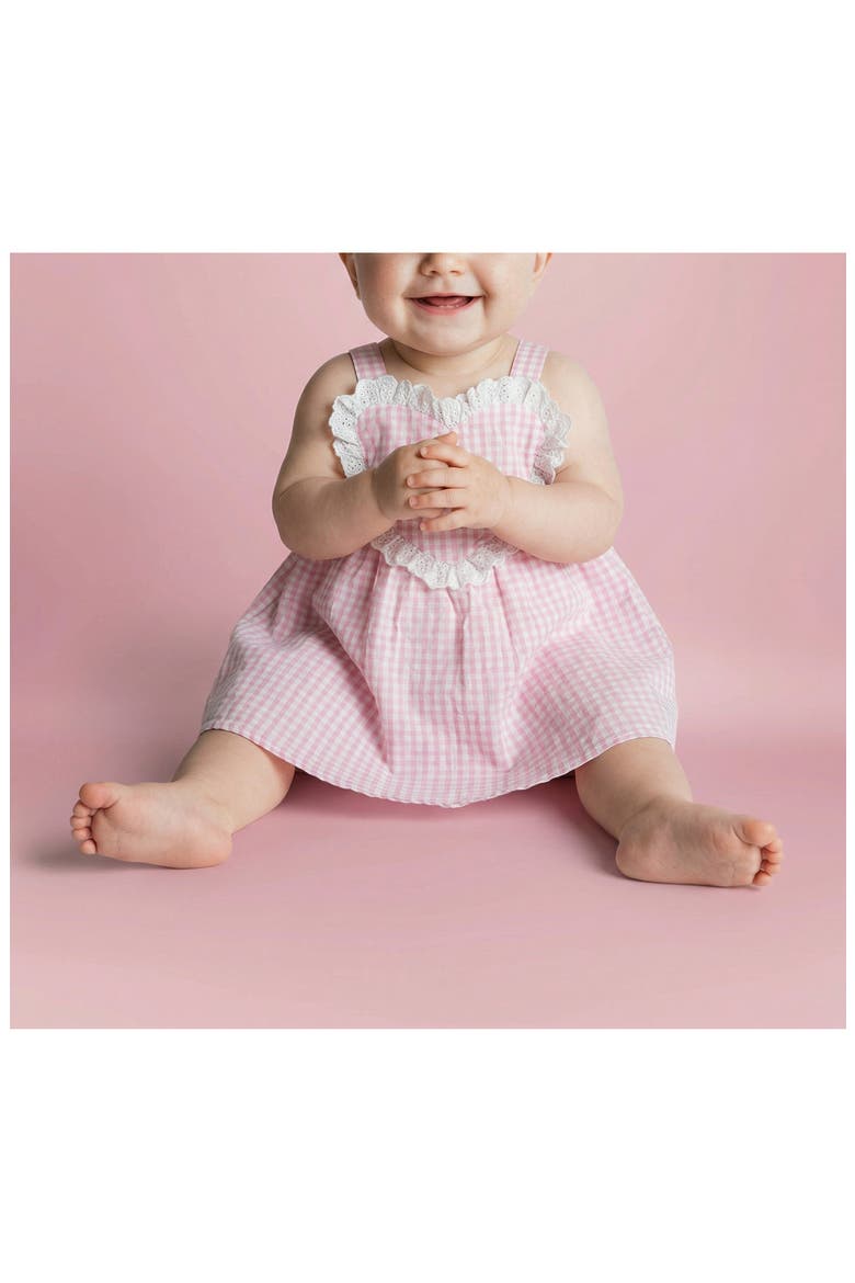 Seersucker Heart Dress & Bloomers Set, Alternate, color, PINK/ WHITE