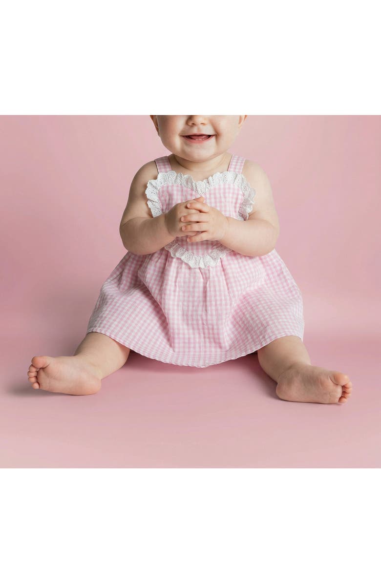 Pippa & Julie Seersucker Heart Dress & Bloomers Set, Alternate, color, Pink/ White