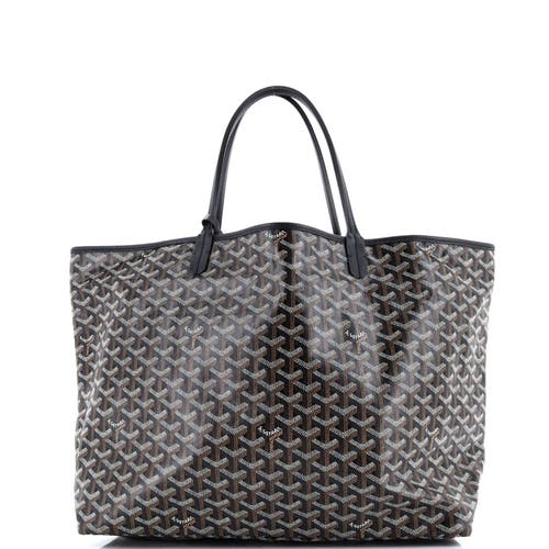 Pre-owned Goyard  Goyard Saint Louis Tote Printed Coated Canvas Gm In Black