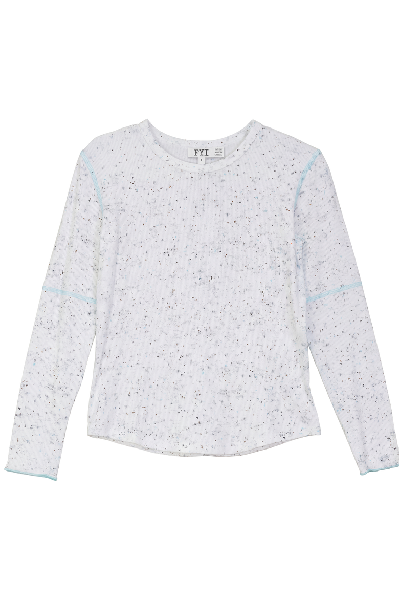 Girls Ribbed Splash Print Long Sleeve Top, Alternate, color, Pink