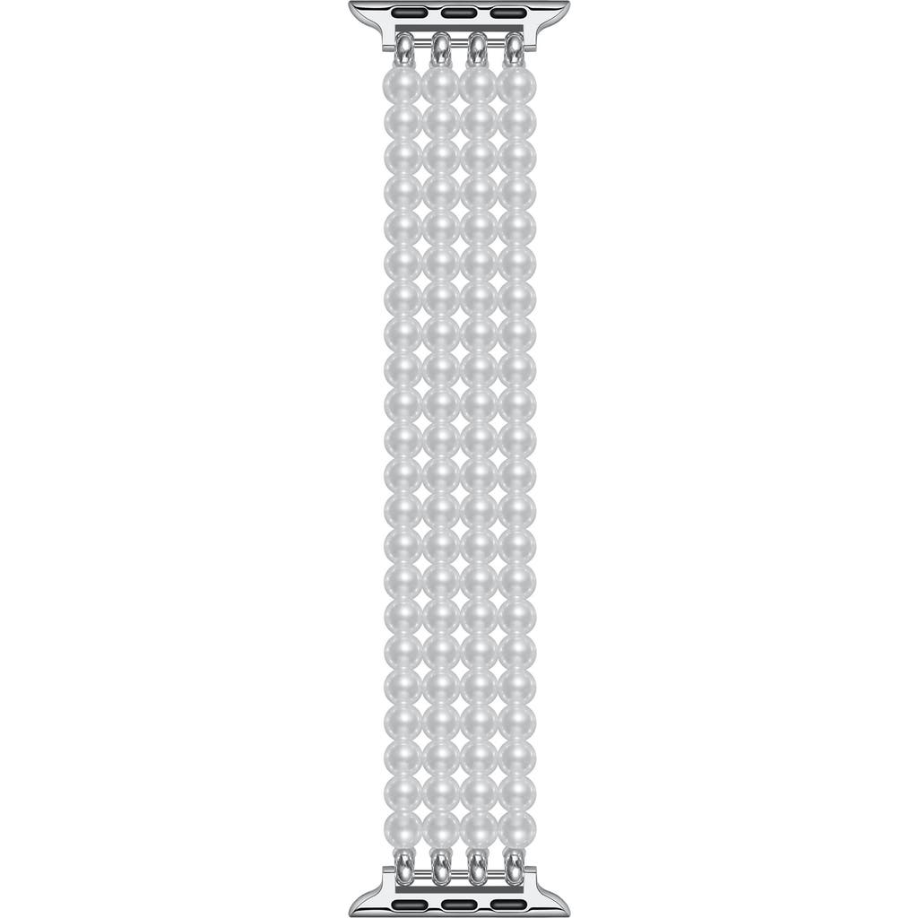 The Posh Tech Ariel Imitation Pearl Apple Watch® Bracelet Watchband in White