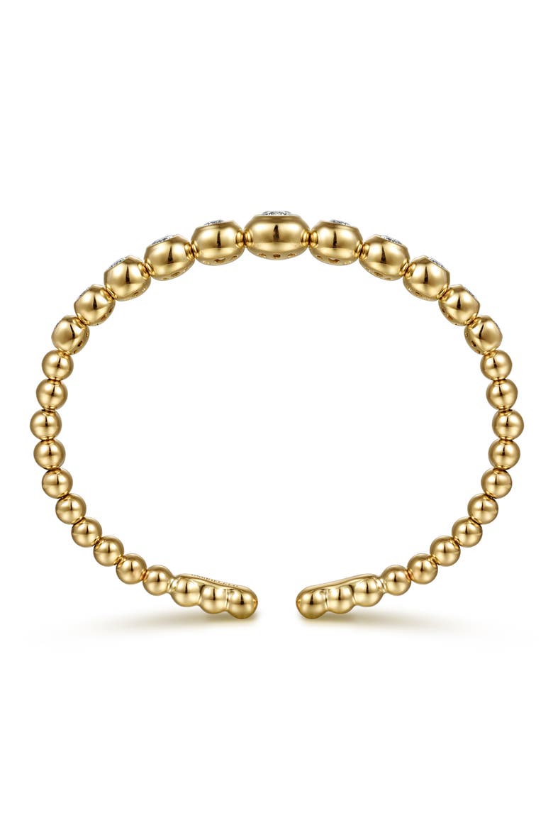 Bujukan Graduating Bezel Diamond Beaded Cuff Bracelet, Alternate, color, 14K YELLOW GOLD