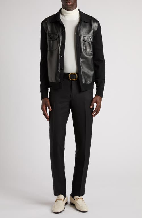 Tom Ford Two-material Overshirt Shirt And Blouse In Lb999 Black