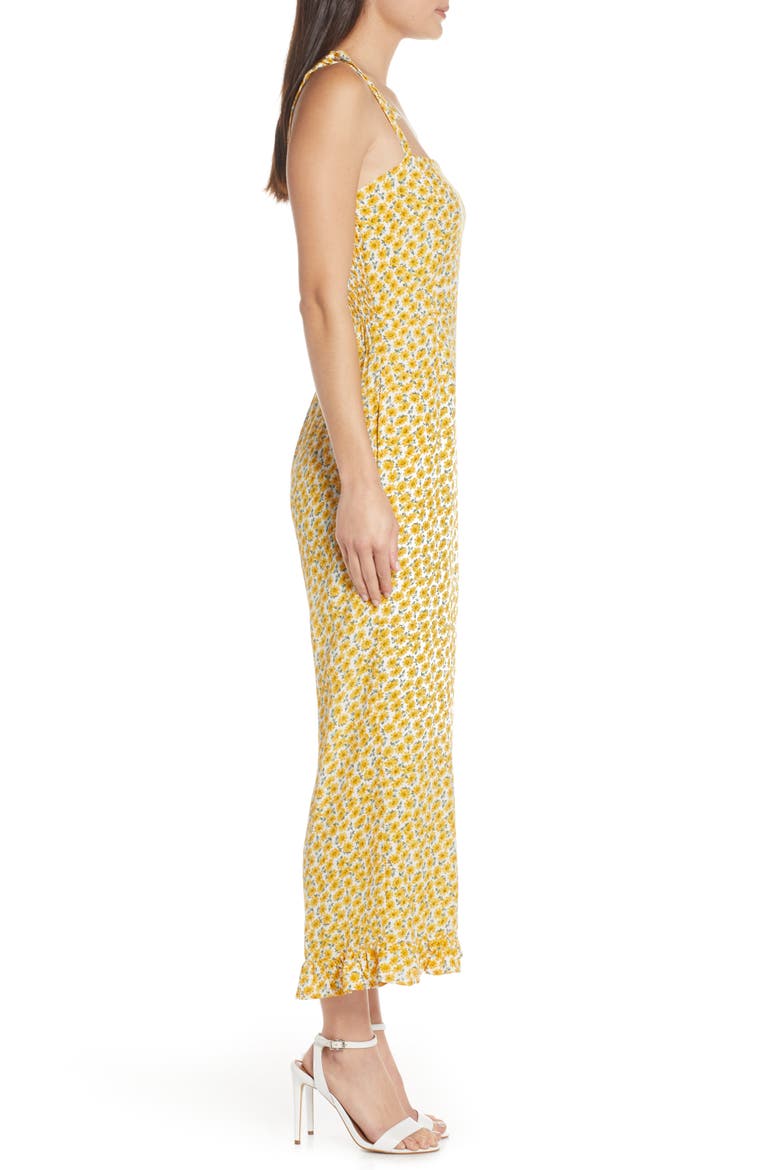 Frankie Floral Frill Hem Wide Leg Jumpsuit, Alternate, color, MARGUERITE FLORAL - YELLOW