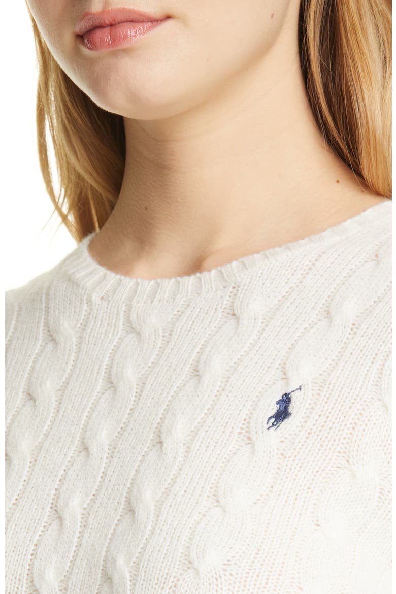 Julianna Wool & Cashmere Cable Sweater, Alternate, color, CREAM