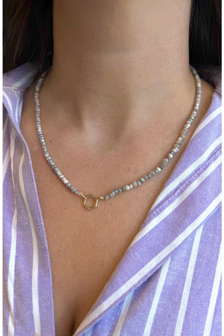 Boheme Mystic Moonstone Necklace with Hexagon Story Catcher, Alternate, color, GOLD/ GREY MOONSTONE