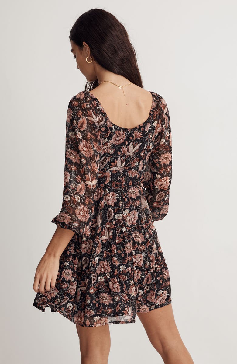 Madewell Amalia Pampas Blooms Tiered Minidress, Alternate, color, 
