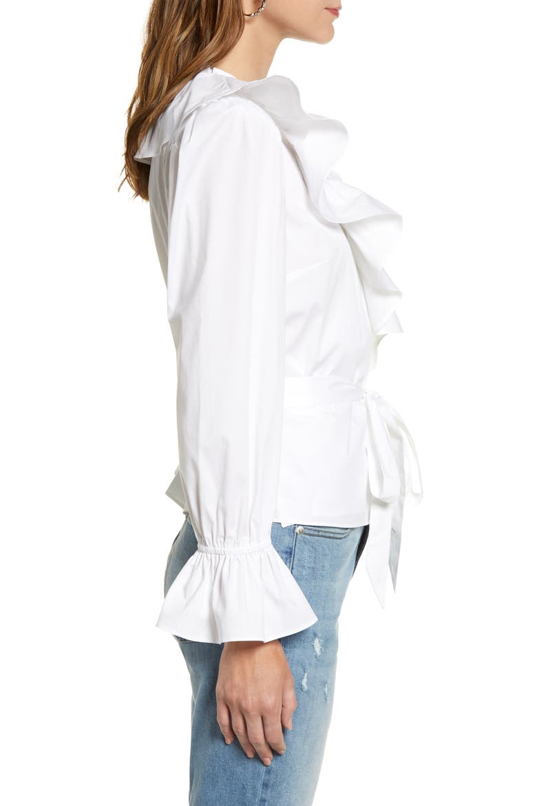 Ruffle Wrap Top, Alternate, color, WHITE
