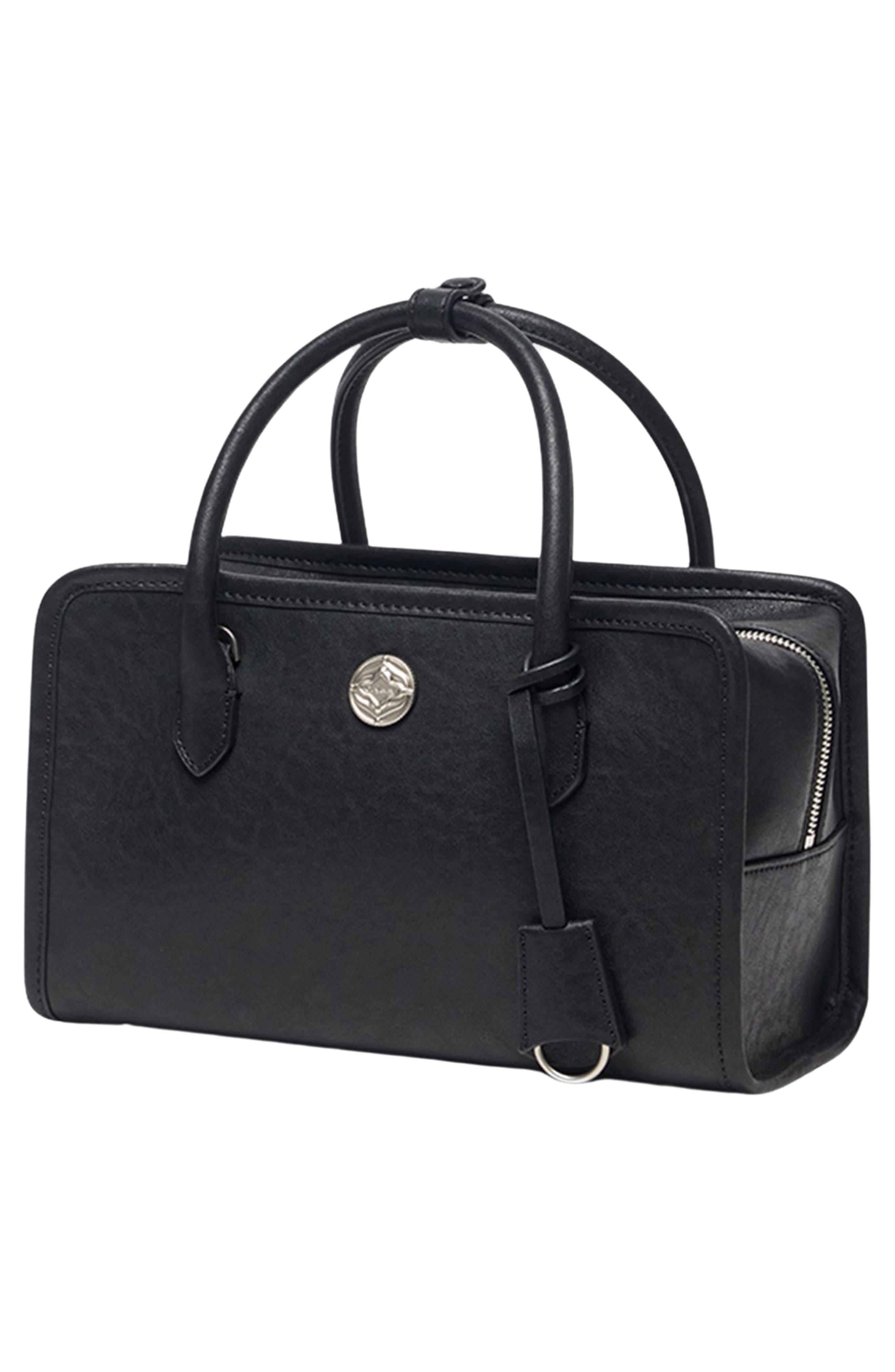 Oryany Claude Leather Satchel, Alternate, color, Black