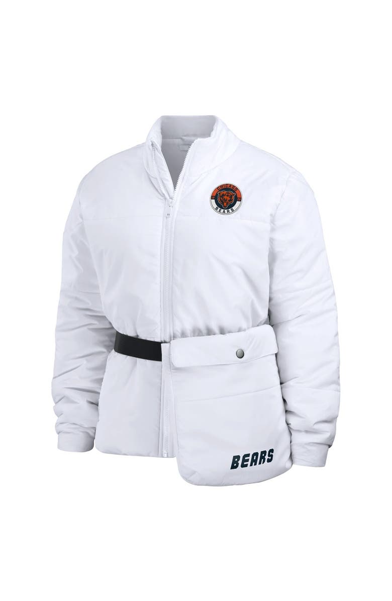 WEAR by Erin Andrews Women's WEAR by Erin Andrews  White Chicago Bears Packaway Full-Zip Puffer Jacket, Alternate, color, White