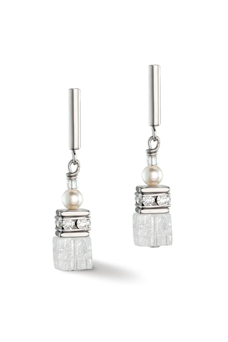 Geocube® Precious Fusion Pearls Earrings, Main, color, White
