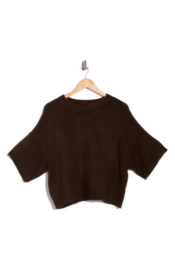 Halogen ® Exposed Seam Drop Shoulder Sweater In Brown