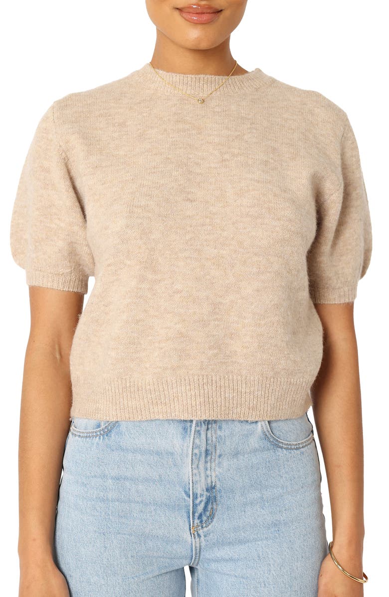 Petal & Pup Noah Puff Sleeve Sweater, Main, color, Taupe