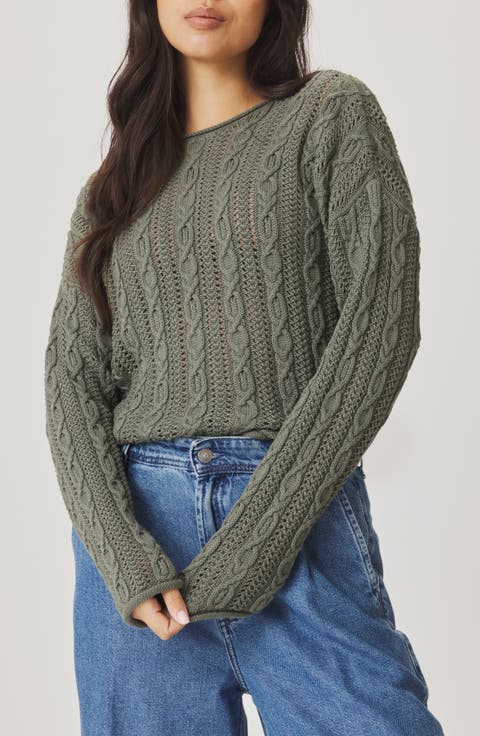 Brennan Cable Knit Cotton Sweater