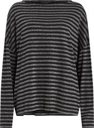 AllSaints Rita Stripe Long Sleeve Boat Neck T-Shirt