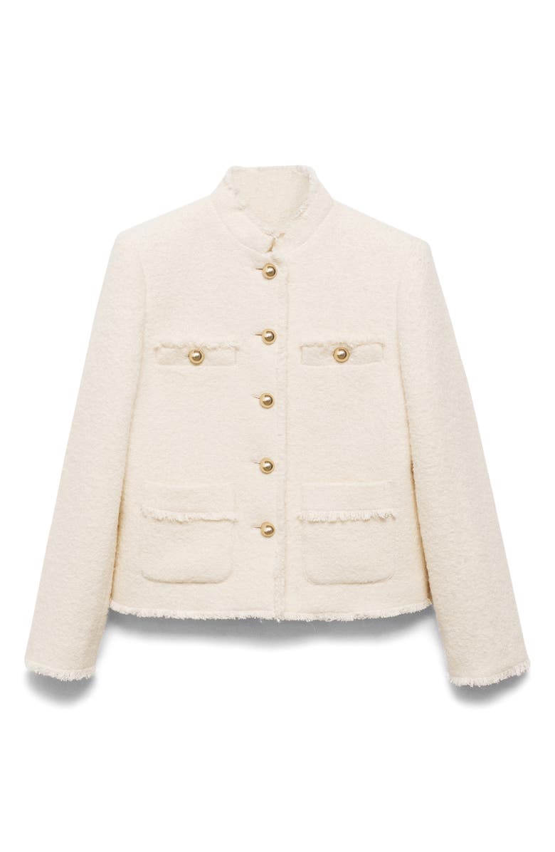 MANGO Pocket Tweed Jacket, Alternate, color, 