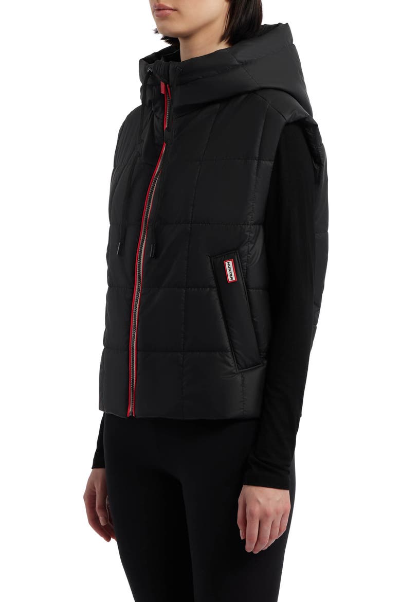 Lindsey Water Repellent Quilted Vest, Alternate, color, BLACK