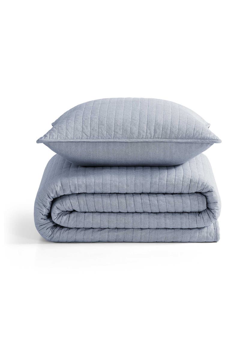 Christopher Texture Quilt & Shams Set, Main, color, WHITE/ DARK NIGHT NAVY