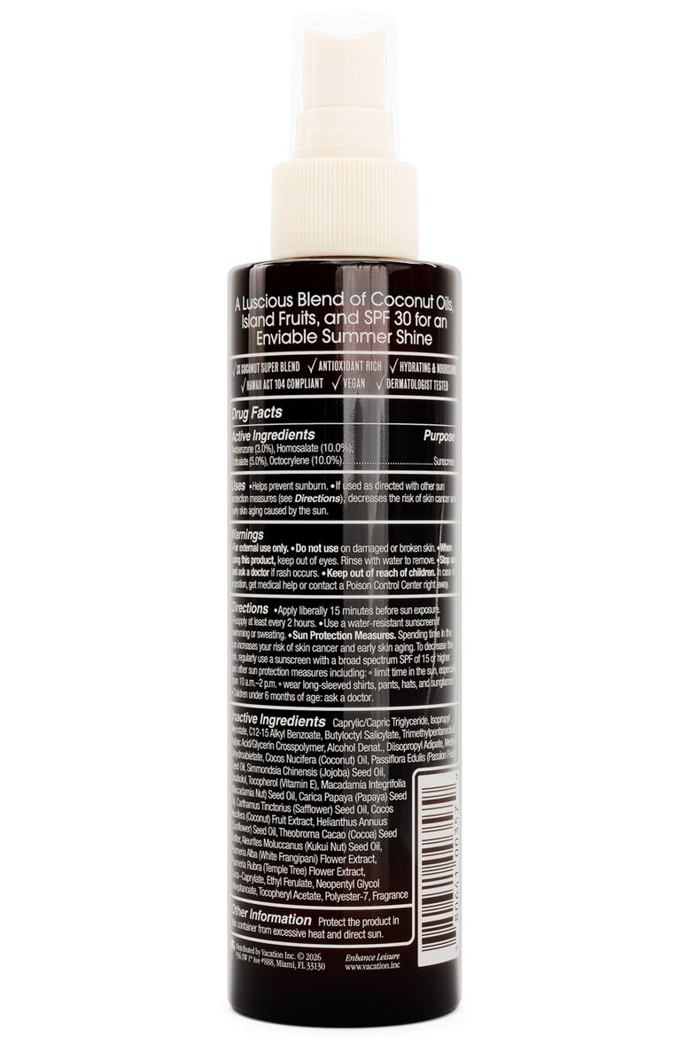 Vacation Original Coconut Oil Spray Sunscreen SPF 15, Alternate, color, 