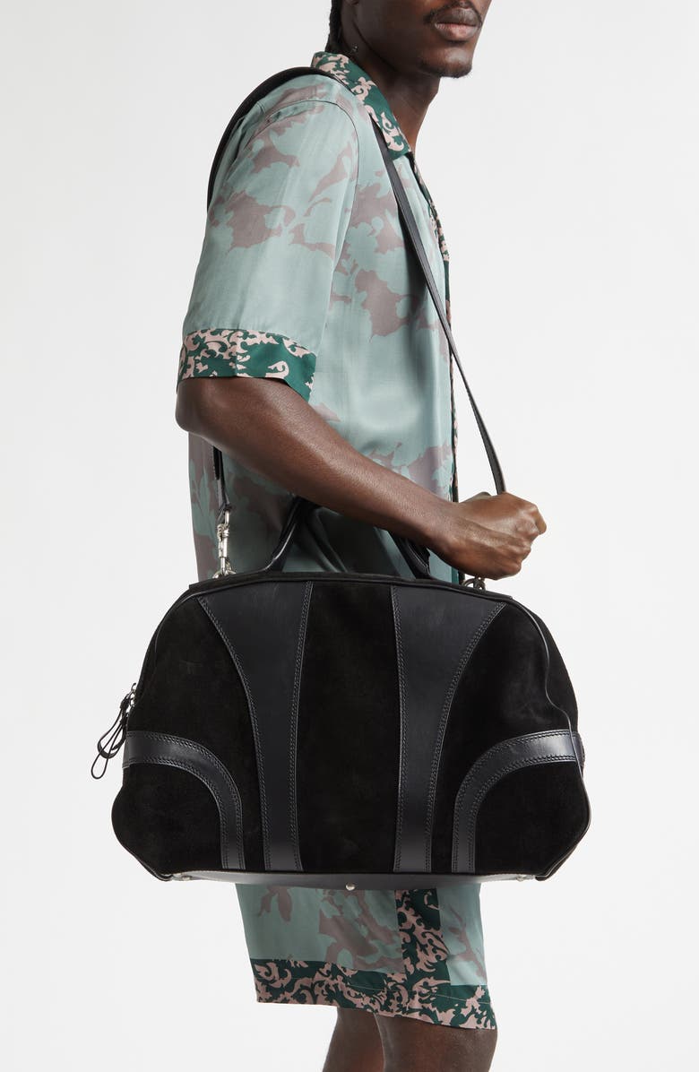 Dries Van Noten Suede Duffle Bag, Alternate, color, Black