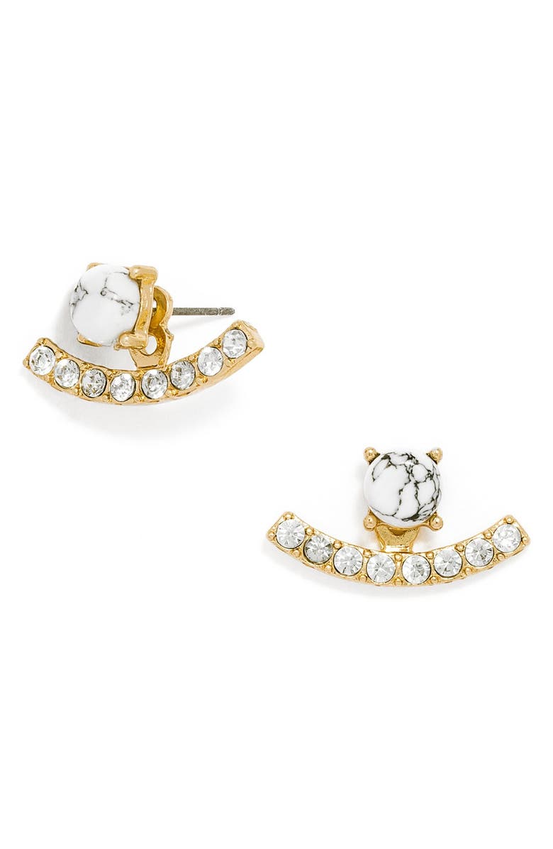 BaubleBar Stone Arc Ear Jackets, Main, color, 