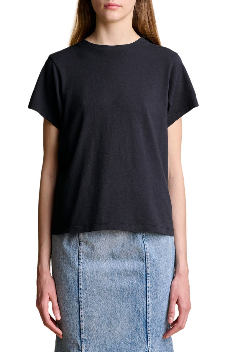 Khaite Emmylou Cotton T-Shirt, Main, color, Washed Black