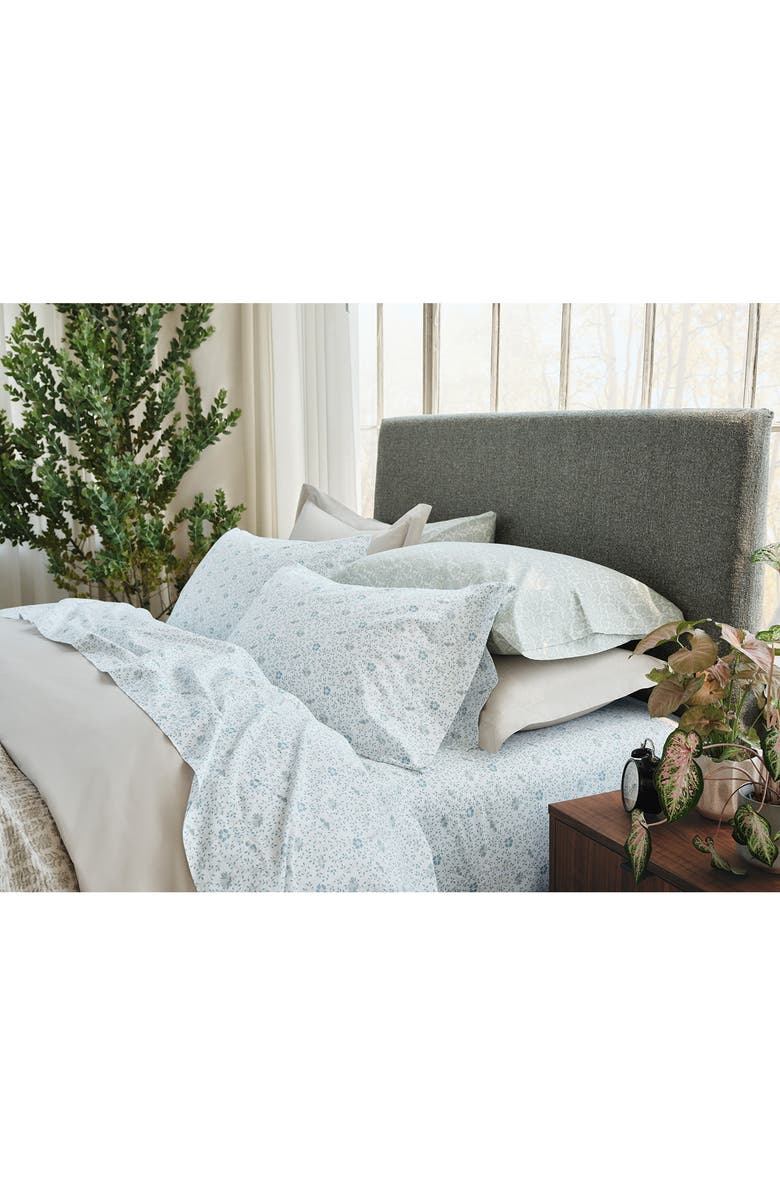 Coyuchi Print Organic Cotton Percale Sheet Set, Alternate, color, Tidal Meadow