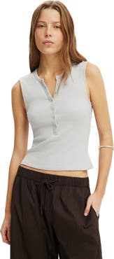Cotton On Women's Blake Rib Henley Tank