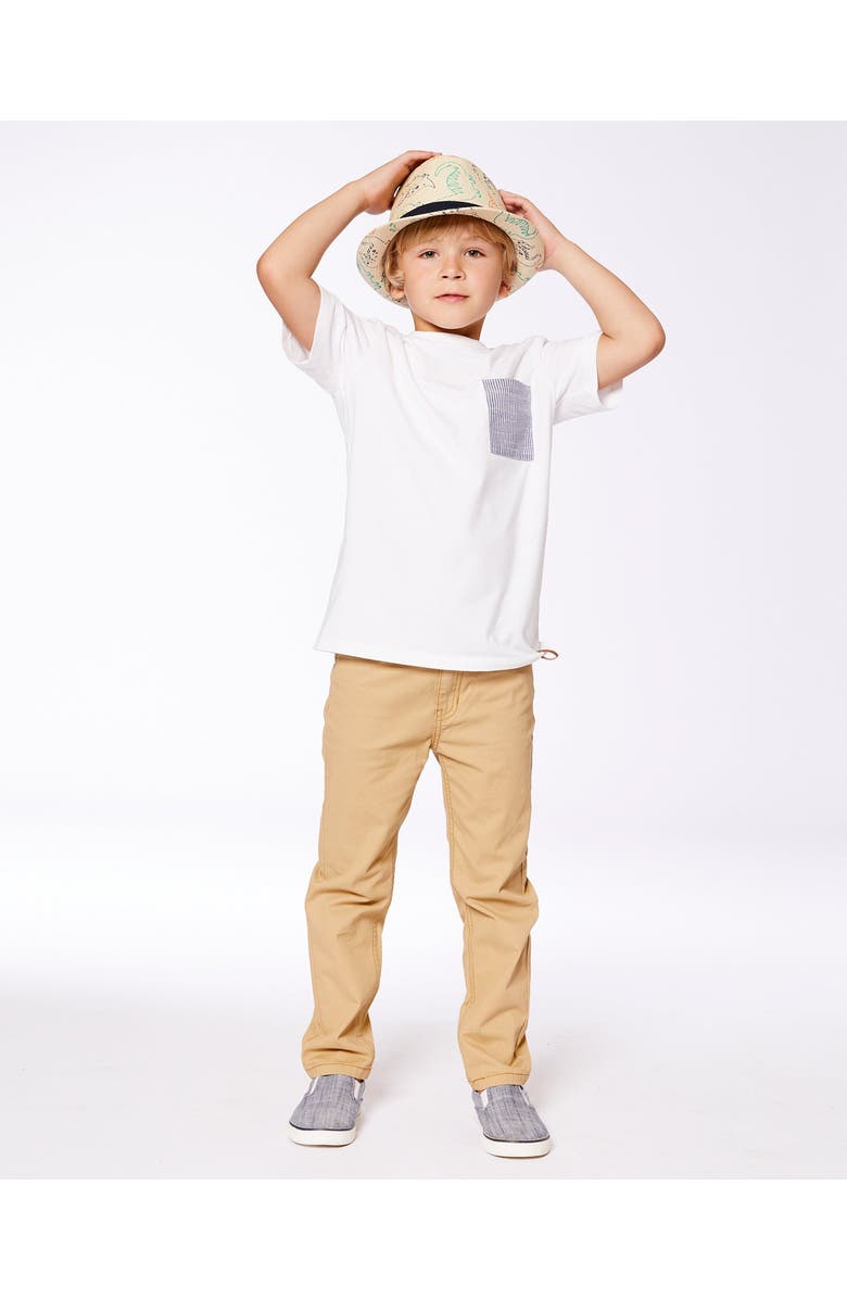 Deux par Deux Little Boy's Stretch Twill Pants Light Golden Beige, Alternate, color, 