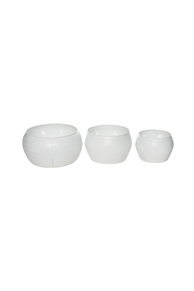 White Halloween Jack-O-Lantern Tealight Candle Holder Set of 3, Alternate, color, White
