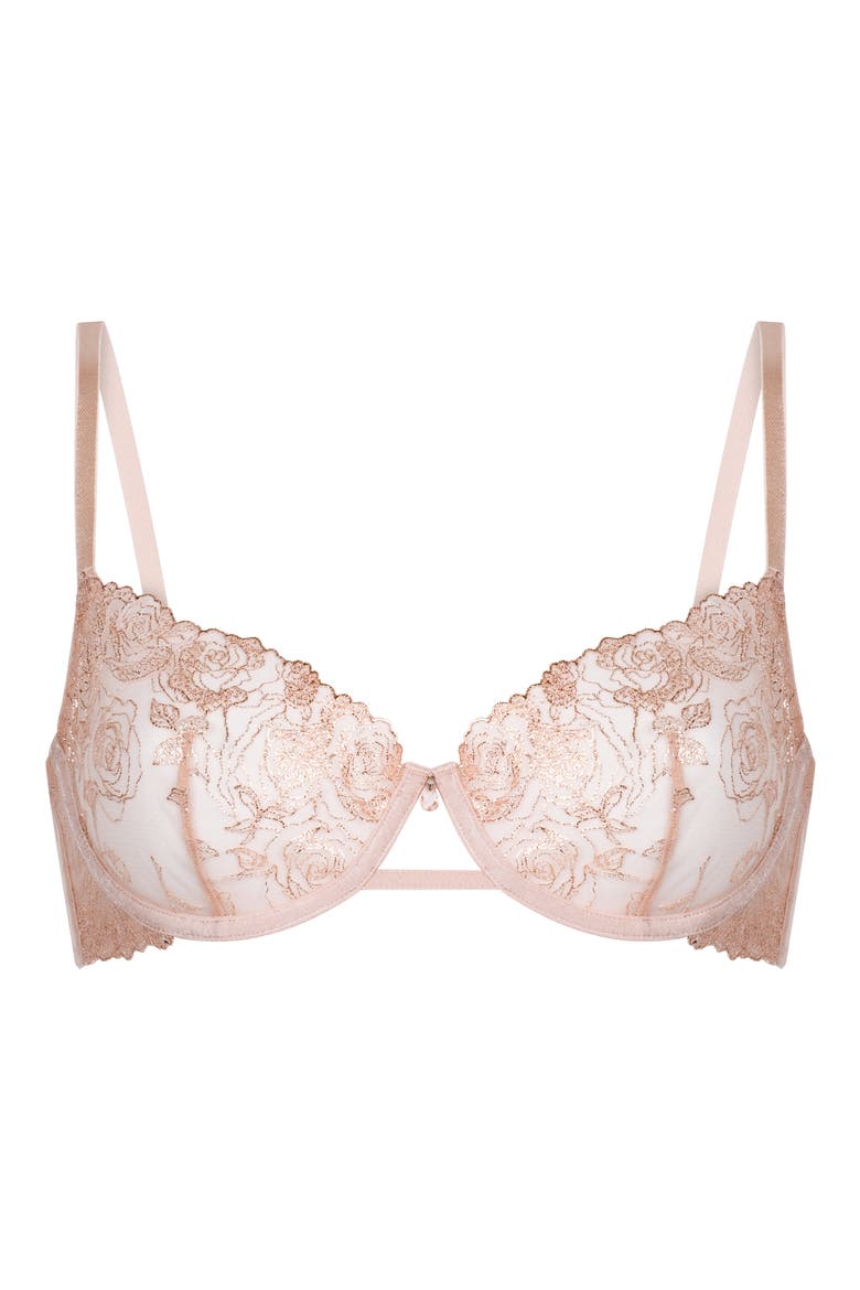 Hollie Embroidered Mesh Underwire Bra, Alternate, color, ROSE SMOKE