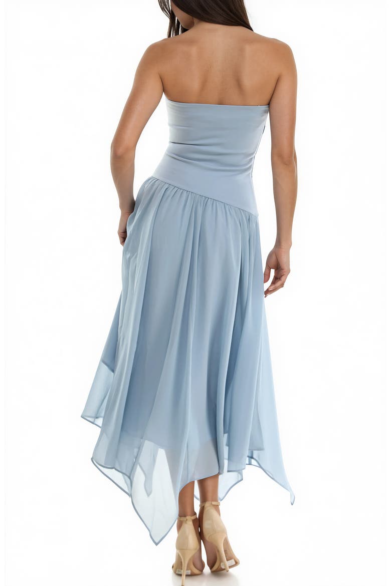 Mixed Media Strapless Gown, Alternate, color, SLATE BLUE