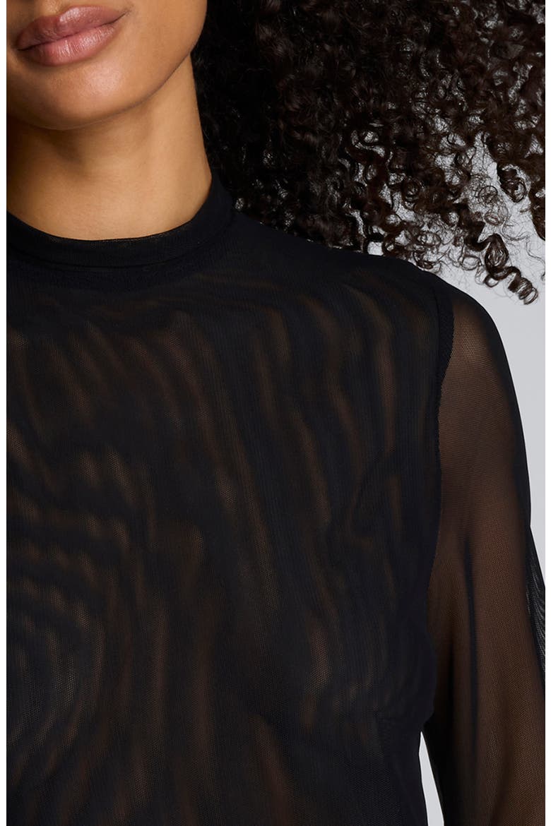 Jodie Long Sleeve Mixed Media Faux Leather Minidress, Alternate, color, BLACK/ OLIVE GREEN