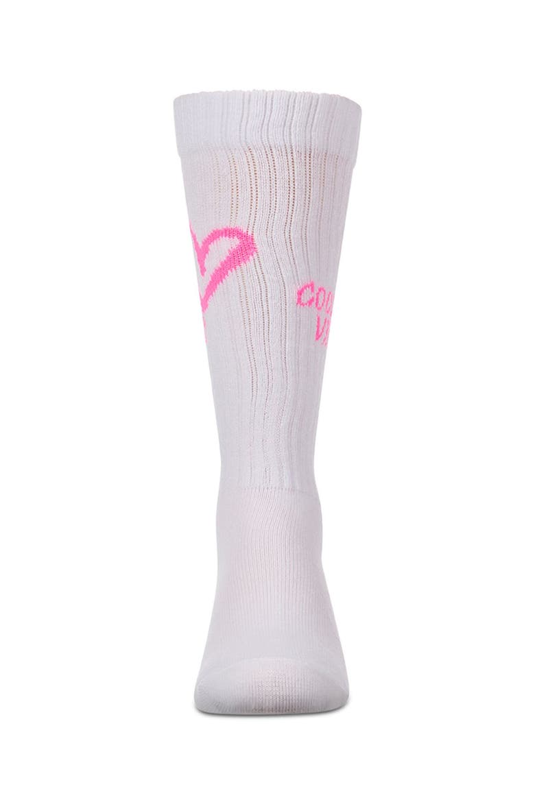Good Vibes Heart Ribbed Knee High Sock, Alternate, color, Neon Pink