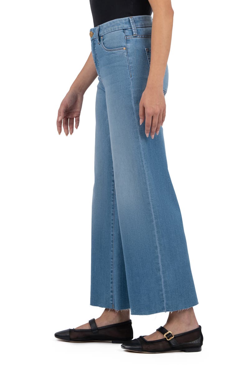 Meg Fab Ab High Waist Raw Hem Ankle Wide Leg Jeans, Alternate, color, DEFERENCE