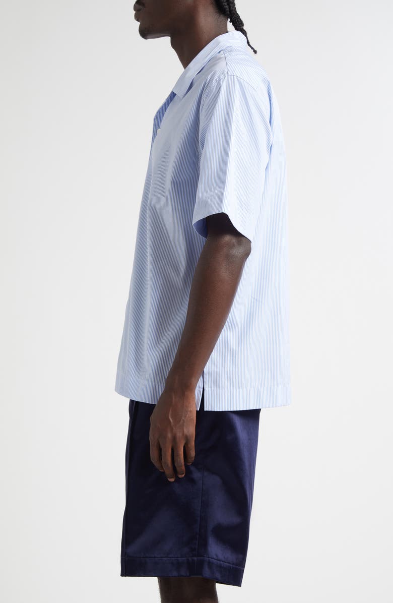 Givenchy Stamp Print Camp Shirt, Alternate, color, White/ Light Blue