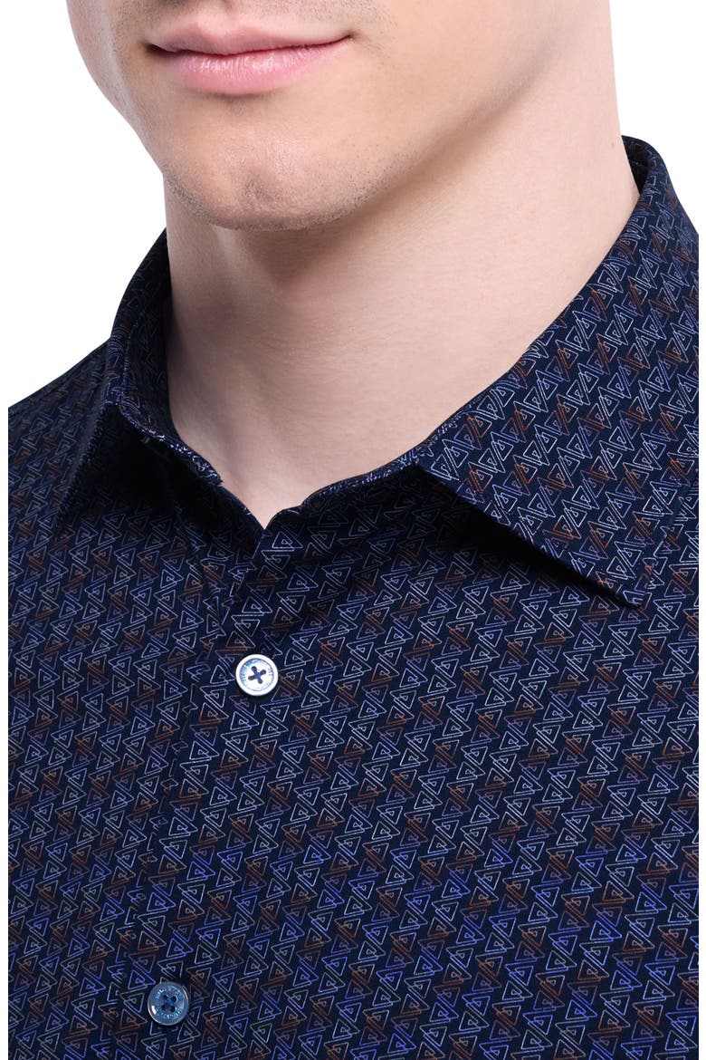 James OoohCotton® Geo Print Button-Up Shirt, Alternate, color, NAVY