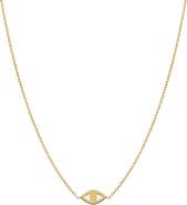 BY ADINA EDEN Mini Solid Evil Eye Necklace 14K