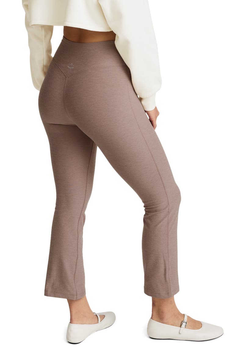 Spacedye Pintuck Kick Flare Pants, Alternate, color, ROSEY TAUPE HEATHER