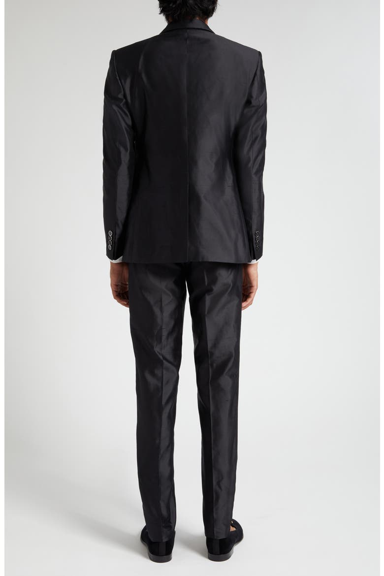 Sicilia Fit Silk Shantung Two-Piece Suit, Alternate, color, BLACK