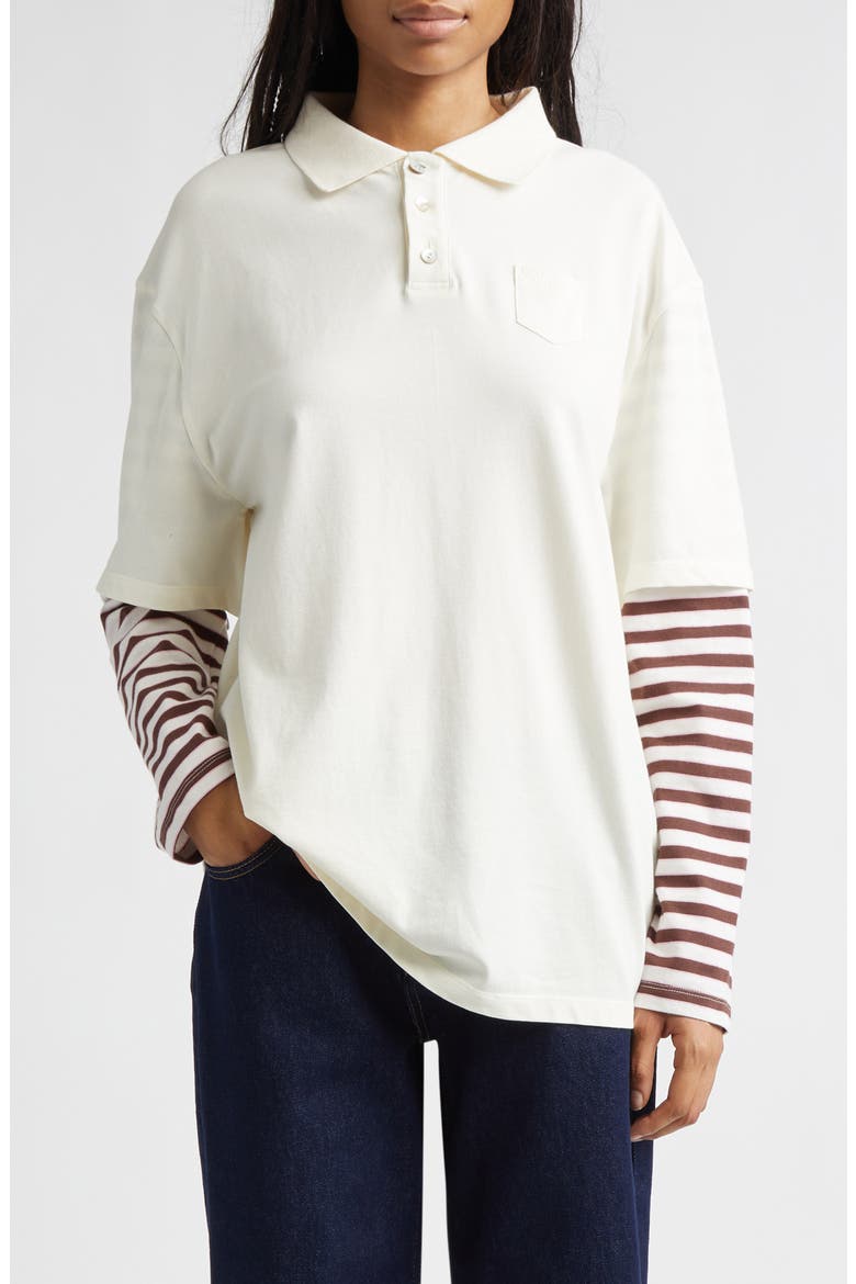 Dew Oversize Layered Look Polo (Women) | Nordstrom