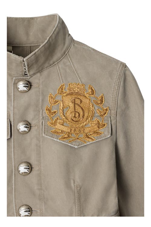 Burberry B Crest Cotton Tailored Jacket In Quill