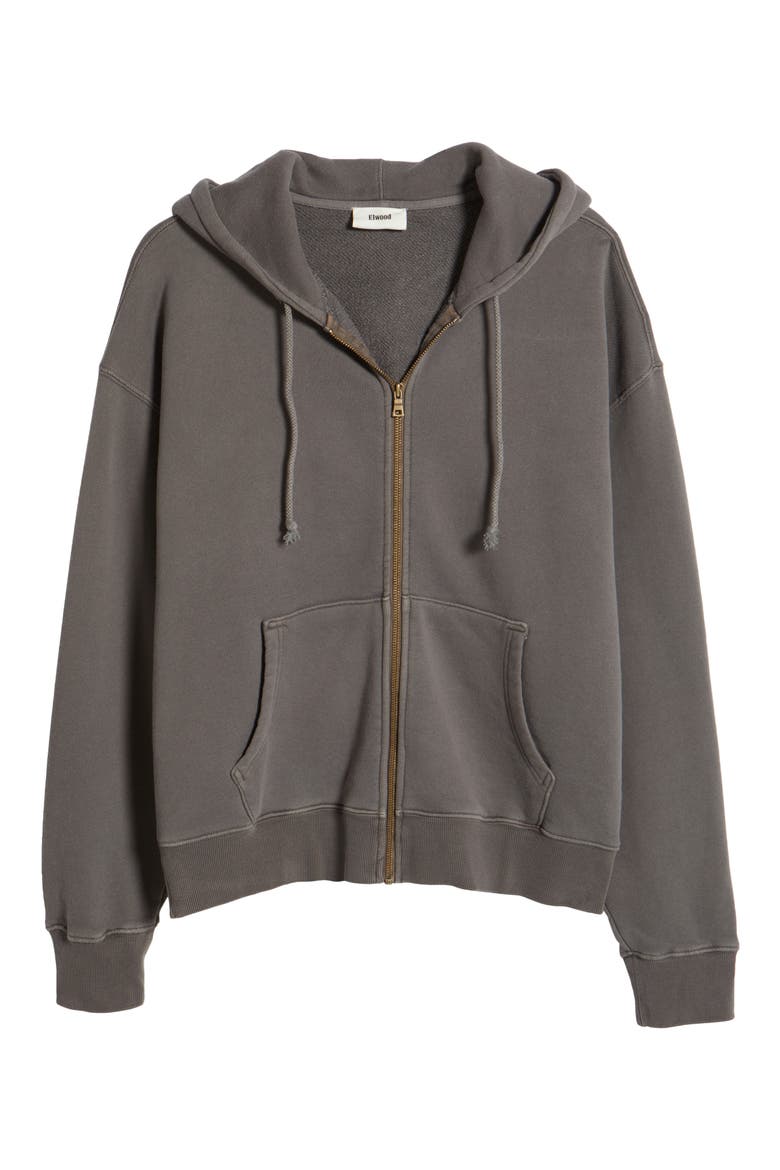 Core Oversize Terry Full Zip Hoodie, Alternate, color, VINTAGE GREY