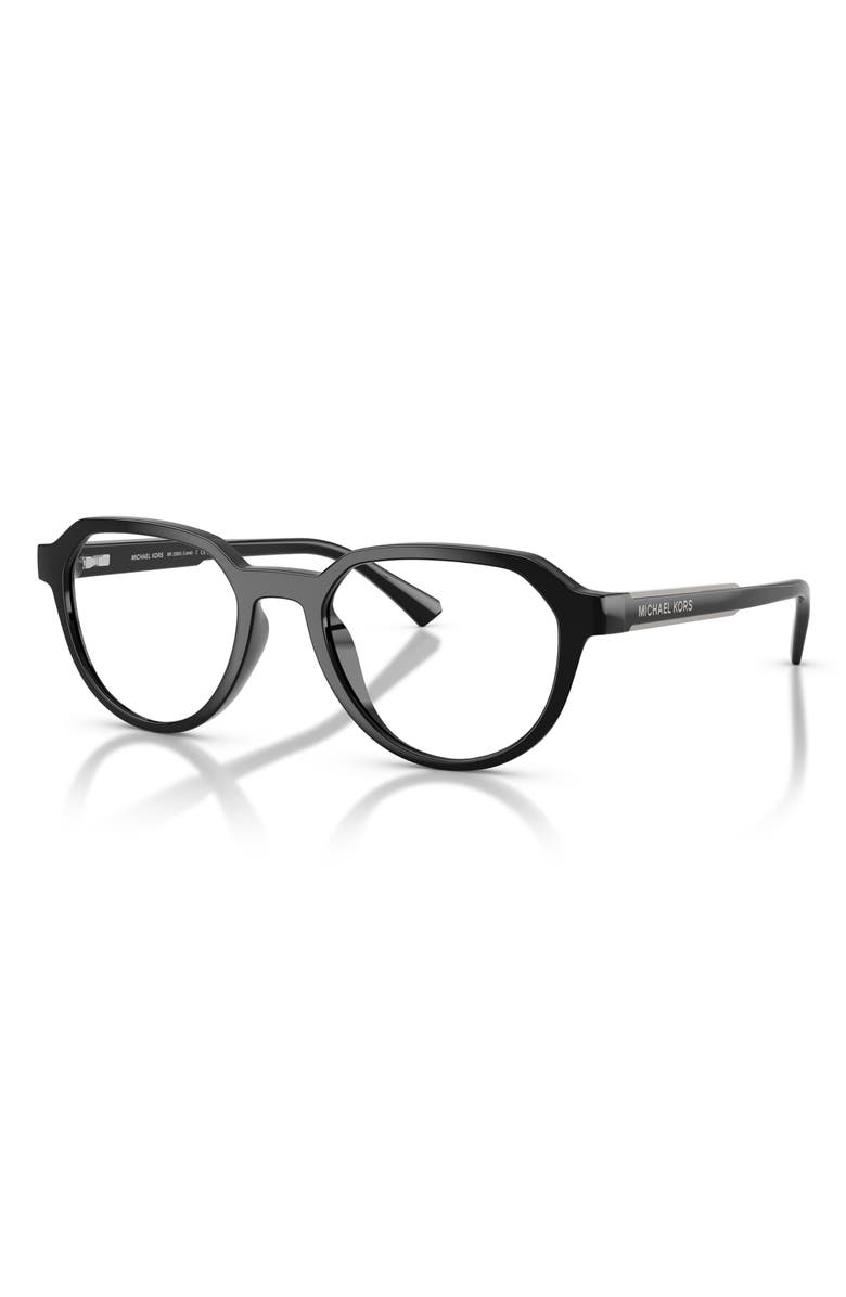 Michael Kors Lanai 52mm Geometric Optical Glasses, Alternate, color, Black / Grey Gradient