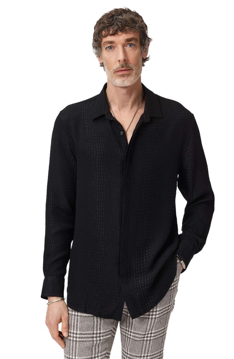 John Varvatos Vito Silk Jacquard Button-Up Shirt, Alternate, color, 